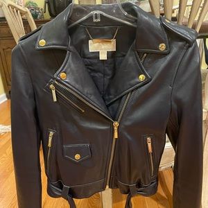 Michael Kors Genuine Lamb Leather Biker jacket